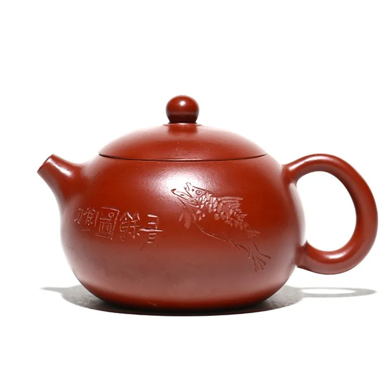 

220ml Yixing Famous Purple Clay Teapot Authentic Handmade Xishi Tea Pot Raw Ore Dahongpao Kettle Chinese Zisha Tea Set Gifts