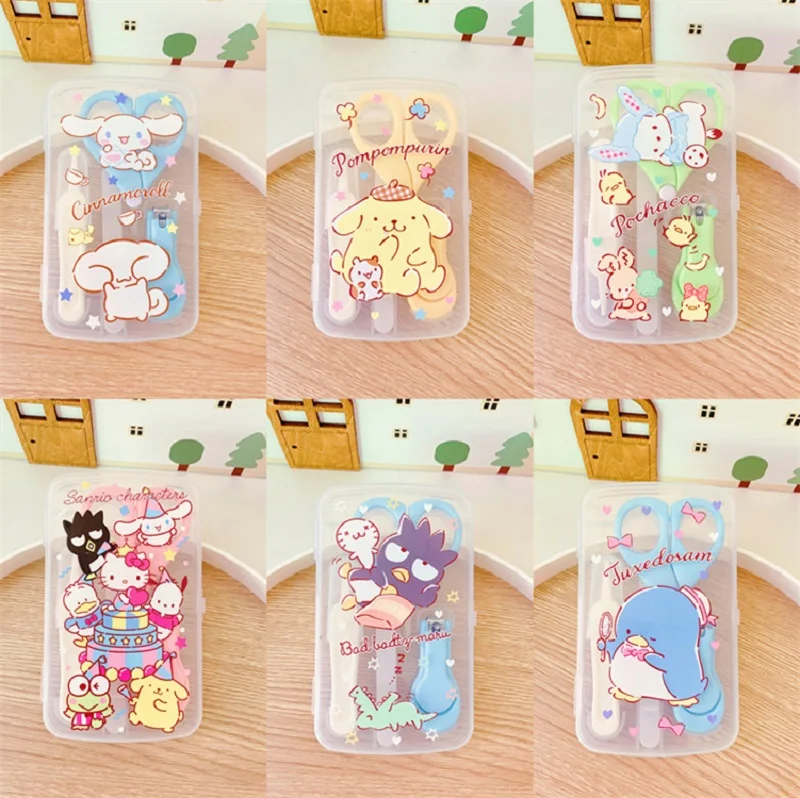 

Sanrio Kawaii Hello Kitty Baby Nail Clippers Anime My Melody Kuromi Cute Cartoon Girly Heart Nail Clipper Set Toy for Girls