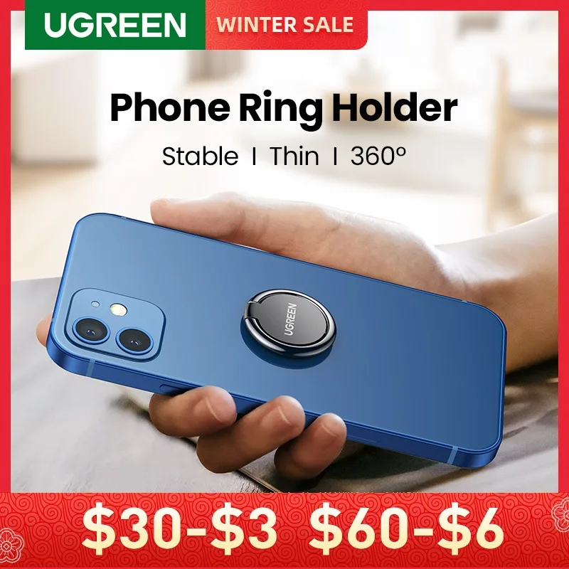 

Ugreen Cell Phone Ring Holder For Telephone 360 Degree Rotation Holder For iPhone 13 12 Pro Max Xiaomi Samsung Huawei Holder