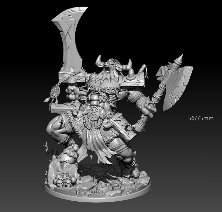 

75mm 56mm Resin Model Angry Minotaur Boss Lord Warrior Figure Unpainted DW-080