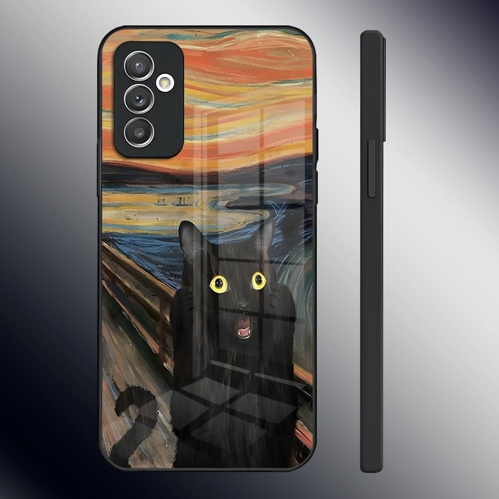 Munch Vintage Oil Painting Fine Art Phone Case For Samsung S24 Ultra S23 S22 S20 Fe S21 Plus A54 A34 A24 A53 A13 A16 Glass Cover