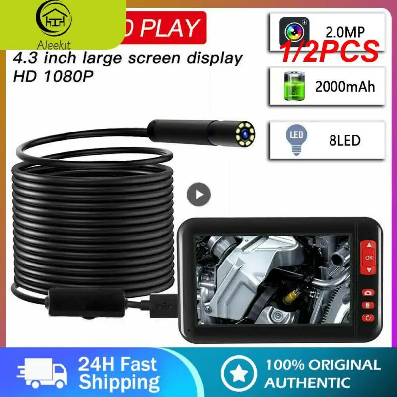 

1/2PCS 2m/5m/10m Soft Wire Industrial Endoscope Borescope Inspection Camera Built-inLEDs 8mm Lens IP67 Waterproof USB Endoscope