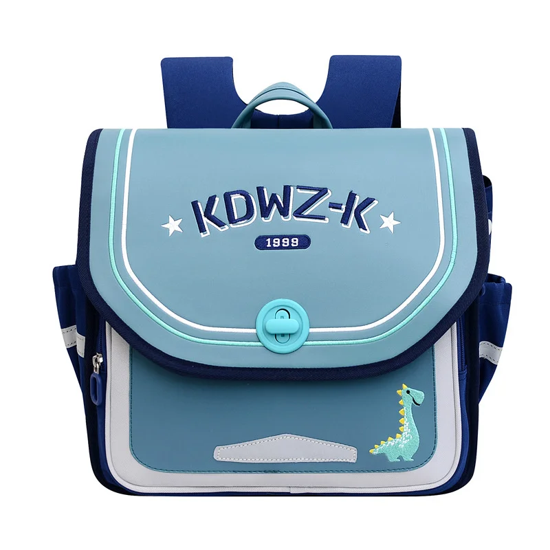 High Quality Kids Primary Schoolbag Cartoon Unicorn Dinosaur Children Backpack Embroidery Pattern Zipper Hasp Boys Girls Bag
