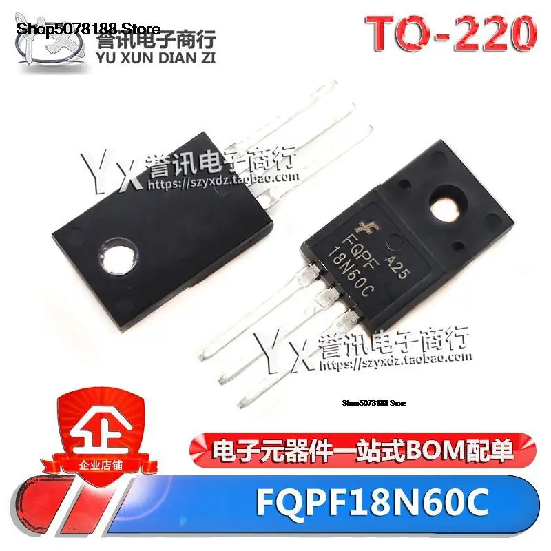 

10pieces FQPF18N60C 18NM60N 18A/600V TO-220F MOS Original and new fast shipping