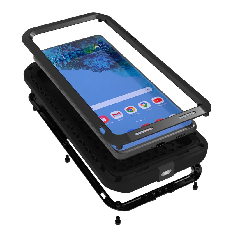 

Lovemei, алюминиевые Чехлы для Samsung Galaxy S21 Plus Ultra A42 A52 A72, металлические + Gorilla Glass, сверхпрочная защита Doom Armor