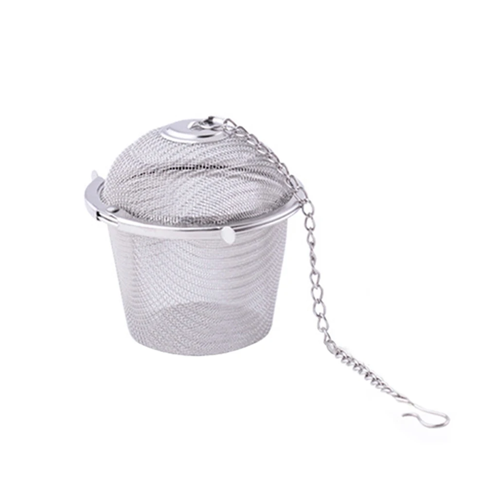 

Food Grade Stainless Steel Mesh Tea Strainer with Lid and Extended Chain