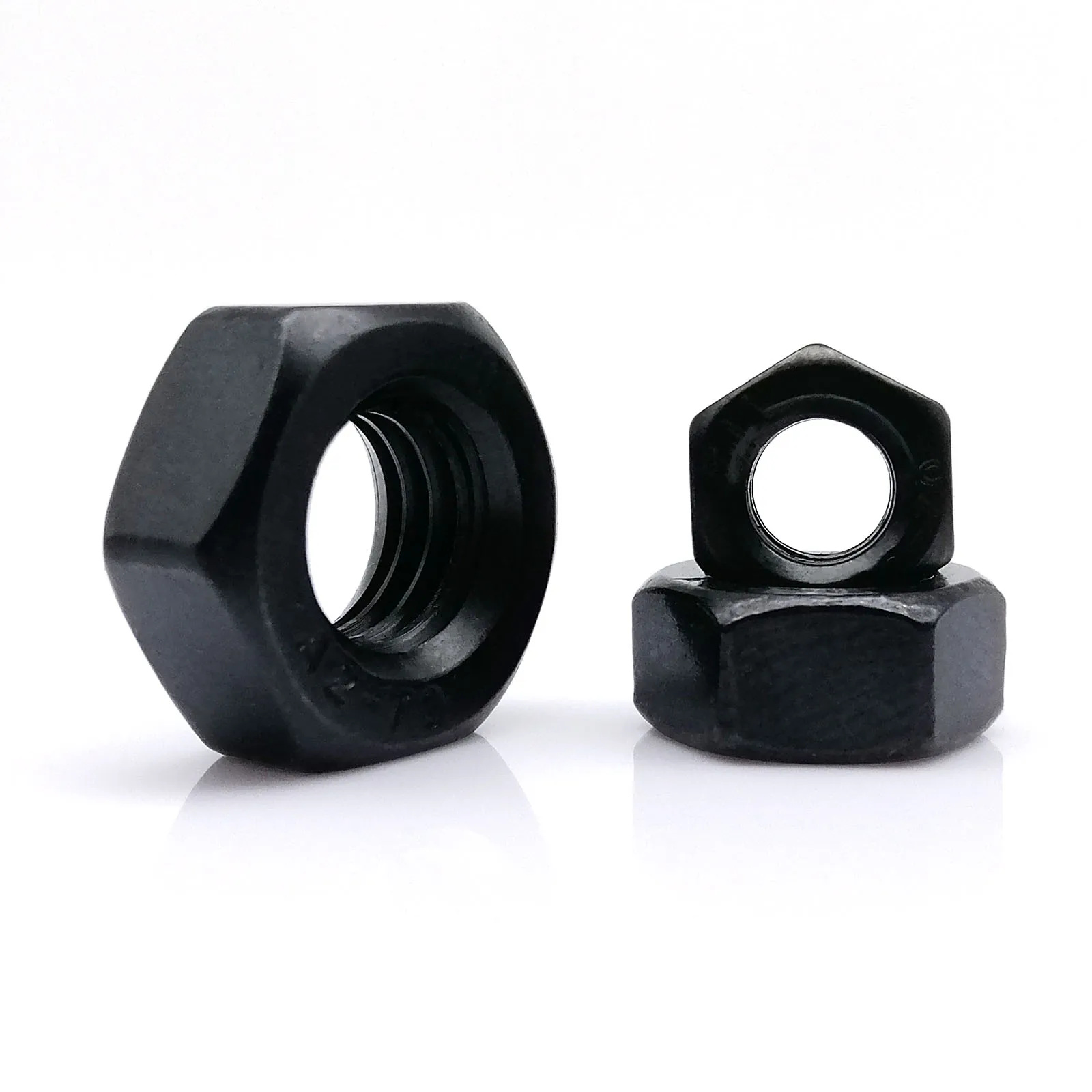 Шестигранные гайки из нержавеющей стали Mix M2 M2.5 M3 M3.5 M4 M5 M6 M8 M10 M12 Черный 304 A2-70 DIN934