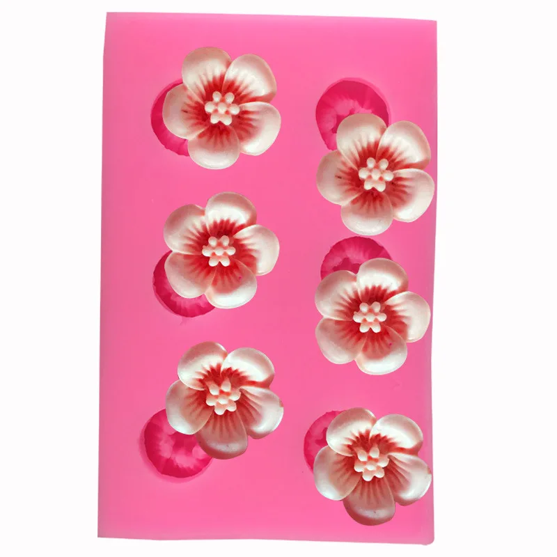 

Прозрачная форма «сделай сам» в виде цветка вишни из эпоксидной смолы, зеркальная ручная работа, ароматный гипс, ароматный камень, декорати...