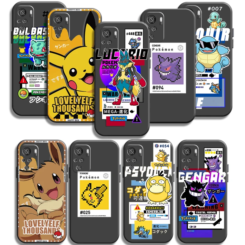 

Pikachu Pokemon Phone Cases For Xiaomi Redmi 10 Note 10 10 Pro 10S Redmi Note 10 5G Soft TPU Coque Funda