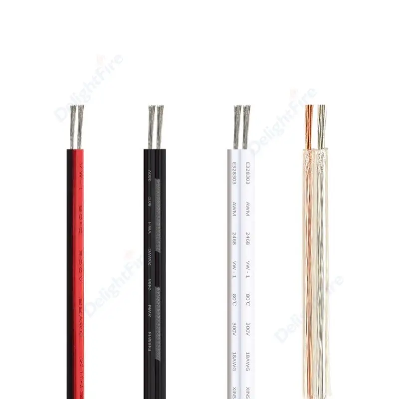

Соединительный кабель для светодиодной ленты, длина 5-100 м, калибр 22/20/18, черный провод JST, электрические провода для светодиодных лент, фонаре...