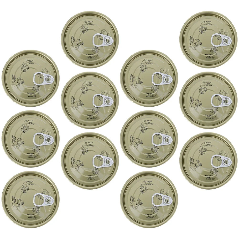 

12 Pcs Sealed Jar Food Container Large Tins Meat Storage Dog Tank Cookie Lids Gift Giving Tinplate Empty Can Thicken Round