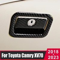 car co pilot copilot storage glove box handle frame cover stickers for toyota camry 70 xv70 2018 2020 2021 2022 2023 accessories