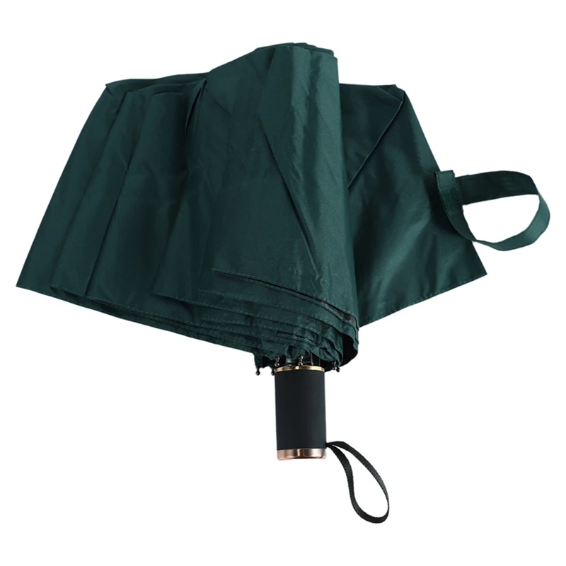 

3X УФ прозрачный зонтик тройного сложения утолщенный черный клей солнцезащитный зонтик от солнца девять фанерных зонтиков зеленый
