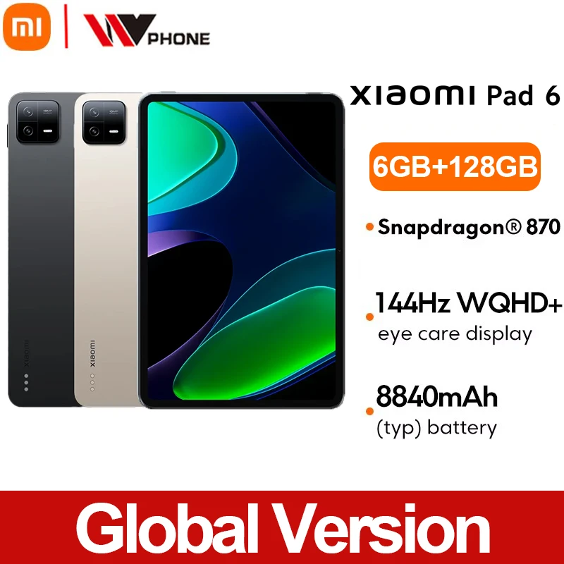 Глобальная версия Xiaomi Pad 6 Snapdragon ® 870 Планшет 33 Вт быстрая зарядка 13 МП камера 8840