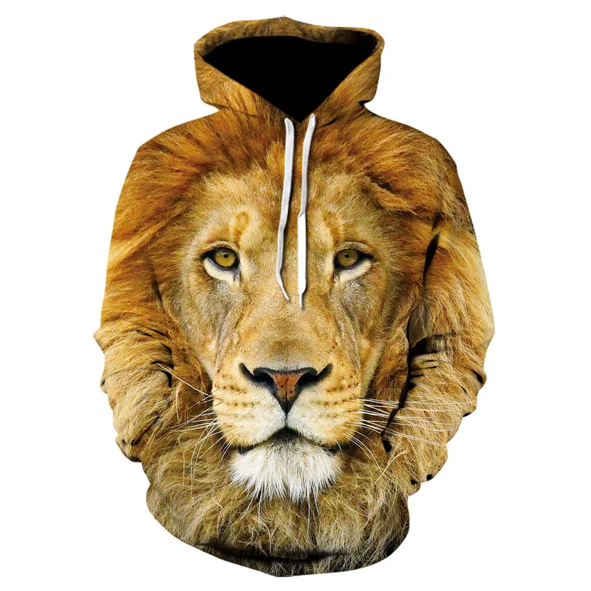 

Men's New Autumn Animal Domineering 3D Printed Hoodie Lion Tiger Leopard Head 2023 Fashion Sportswear Street Sweater