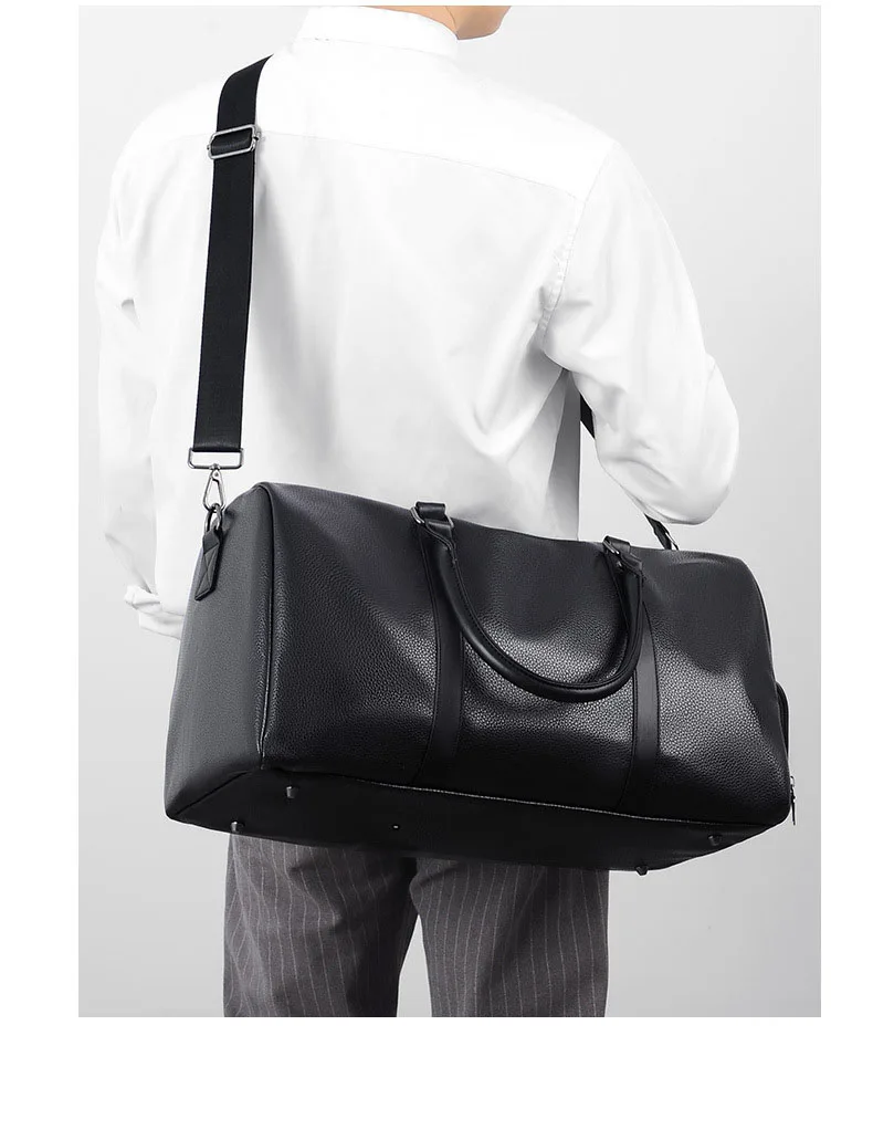 Leather Business Large luggage travel bag Brown Black traveling bags for men With Shoes Position sports bags Big bolso hombre