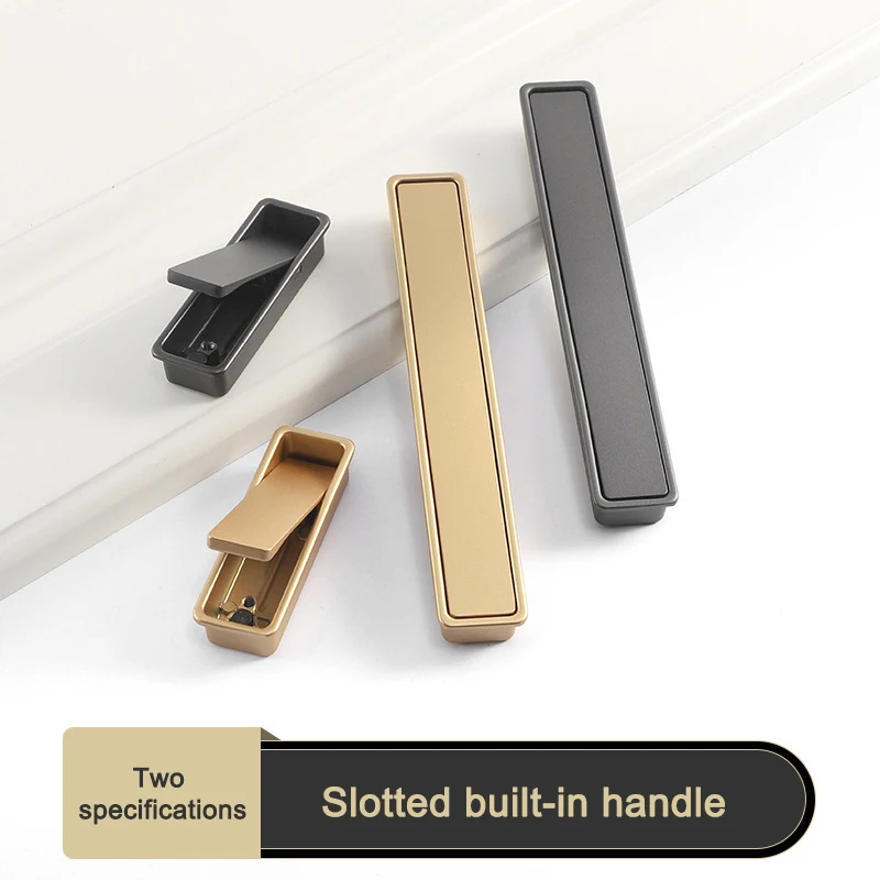 

Cabinet Invisible Handle Hidden Embedded Zinc Alloy Sliding Door Drawer Flip Handle Drawer Embedded Handles Furniture Hardware