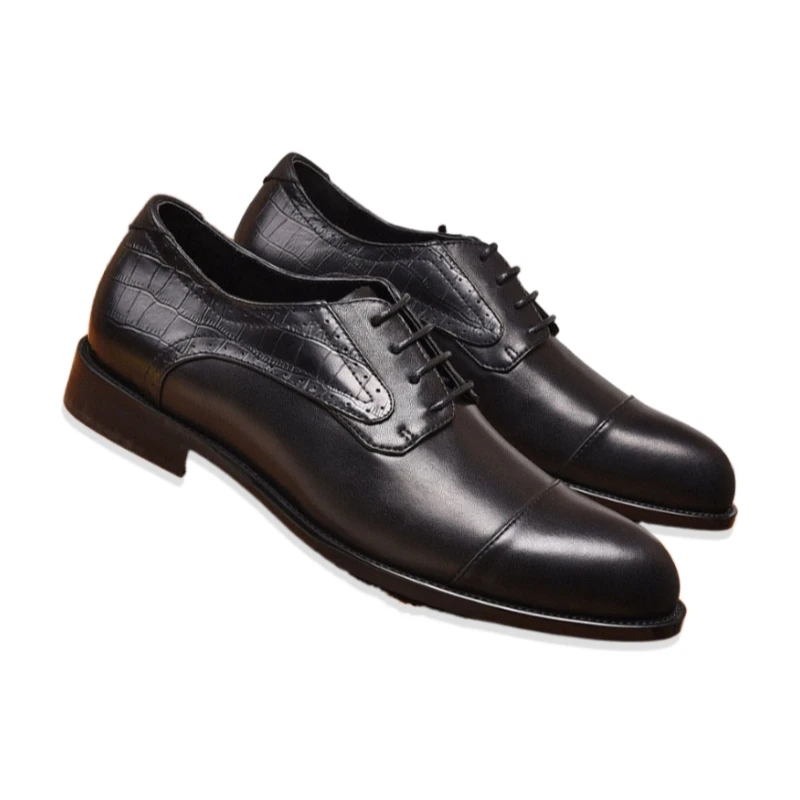 

Eioupi Classic Real Full Grain Calfskin Leather Cowhide Lining Men's Business Black Dress Shoes