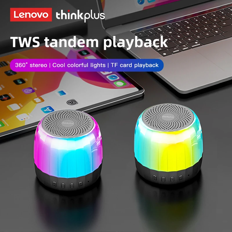 Original Lenovo K3PLUS Speaker Bluetooth 5.2 Wireless Portable RGB Mini Outdoor speaker K3 Plus Wireless Column TF Card Playback