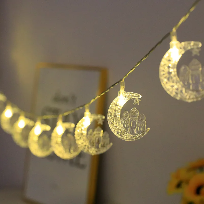 

1.5M 10LED Eid Mubarak Star Moon String Lights Islamic Muslim Festival Party Ornaments 2023 Ramadan Kareem Decoration for Home