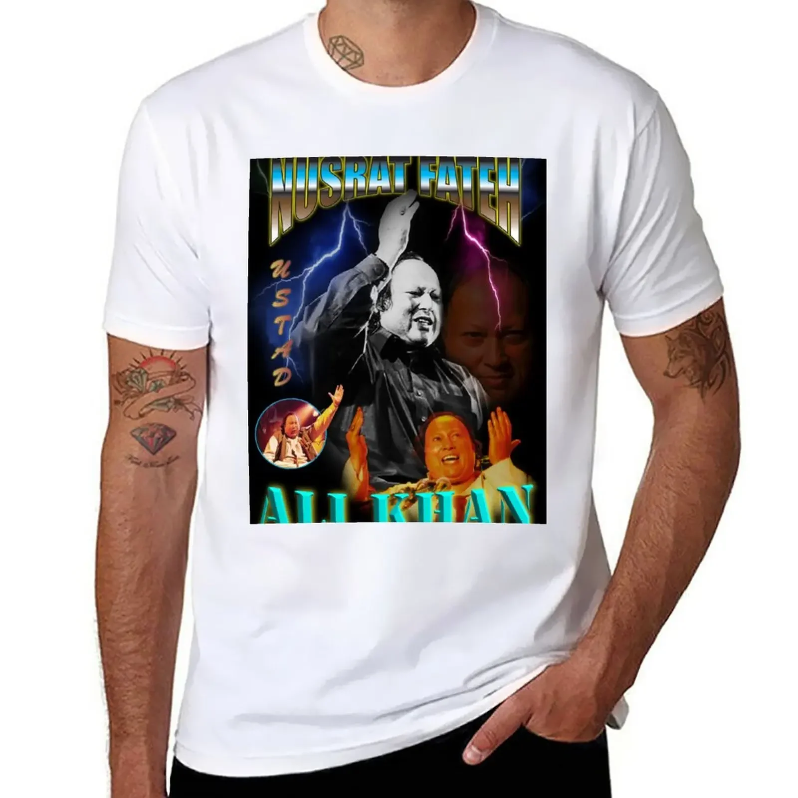 New Nusrat Fateh Ali Khan Bootleg Style T-Shirt sweat shirt hippie clothes T-shirt men