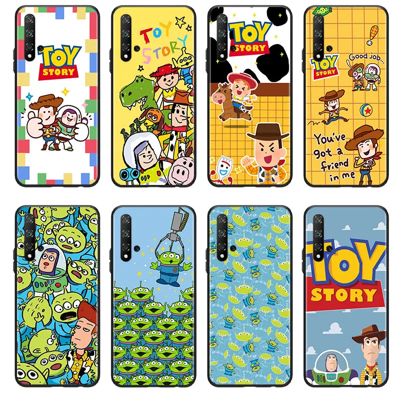 Toy Story Animation Phone Case For Huawei Honor 60 50 X30 30i 20 10 10i 10X 9X 9S 9C 9 8X 8A lite Pro Black luxury Silicone Back