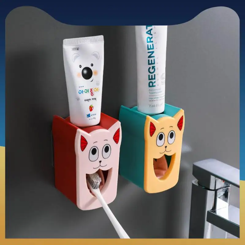 

Automatic Toothbrush Holder Pp Toothpaste Squeezing Artifact Detachable Wall Mounted Toothpaste Dispenser Bathroom Accessories