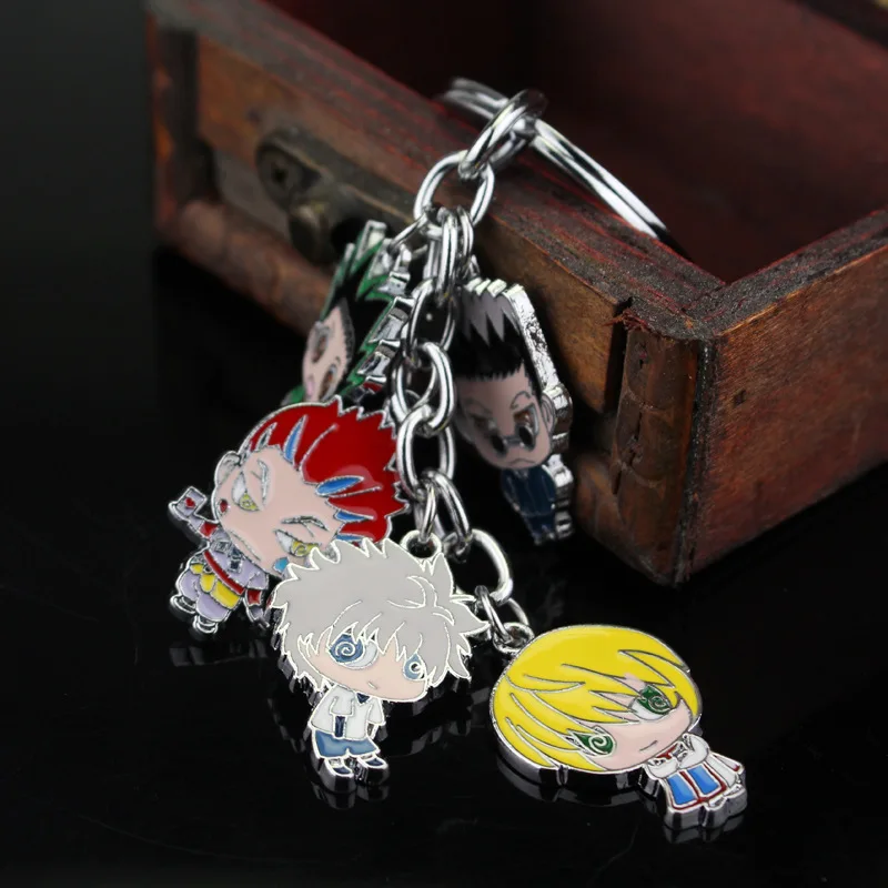 

Anime Hunter X Hunter Metal Action Figure Pendant Toy Anime Phone Strap Keychain Japan Cartoon Figure Keyring Set Toy Decor Gift