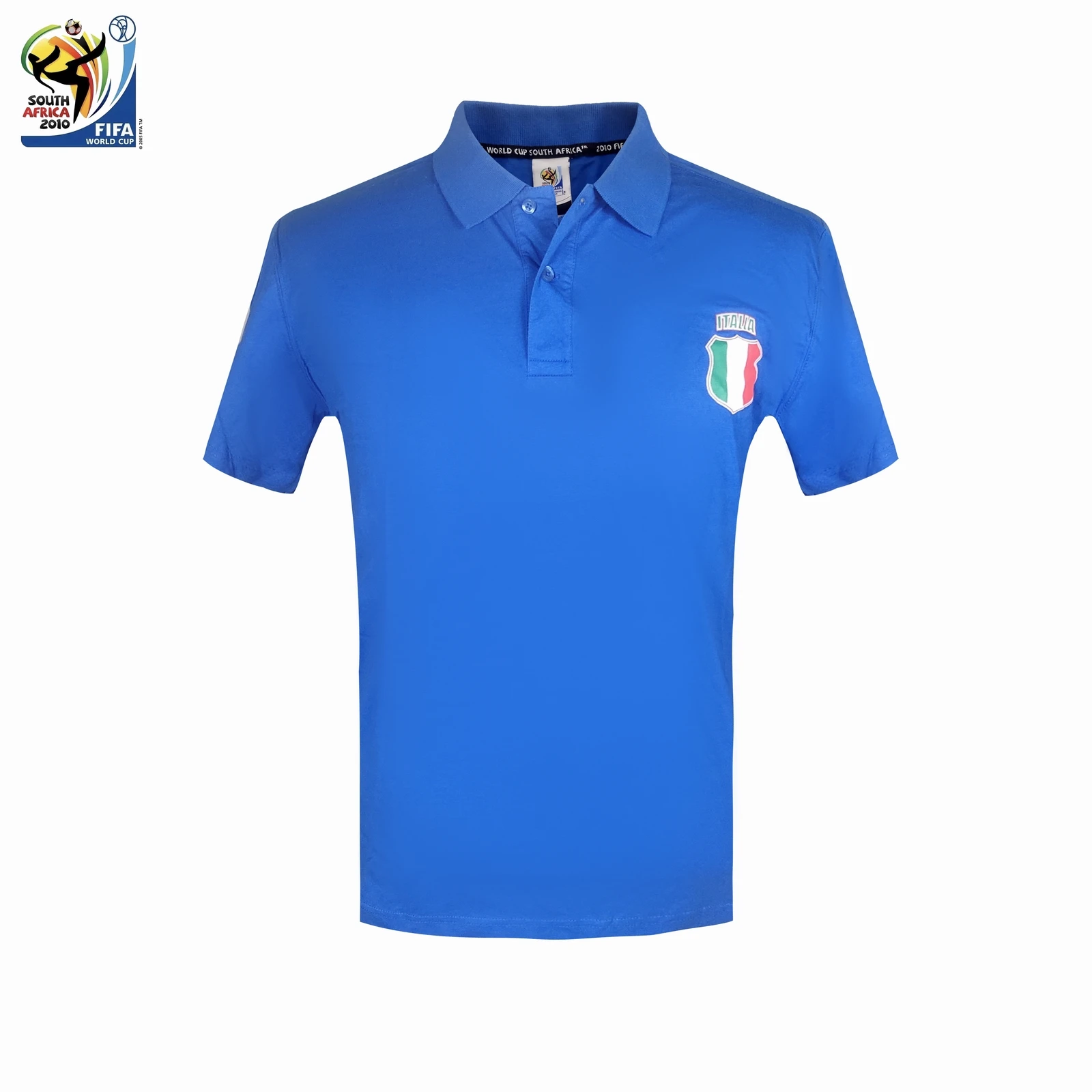 

Official 2010 South Africa World Cup football Italian football fan shirt commemorative men's T-shirt pure cotton Lapel Limited