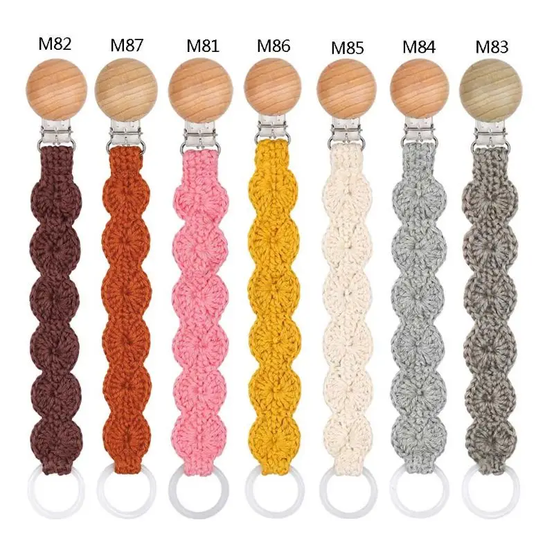 

Pacifier Clip Wood Holder For Nipples Cotton Nipple Chain For New Born Baby