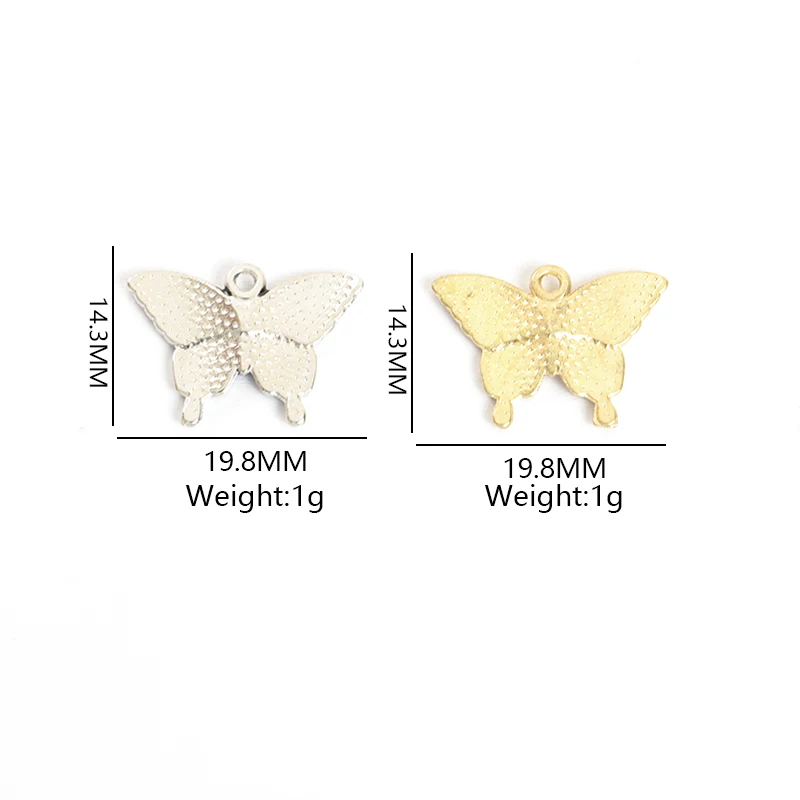 Подвески в виде бабочки из цинкового сплава 10 шт