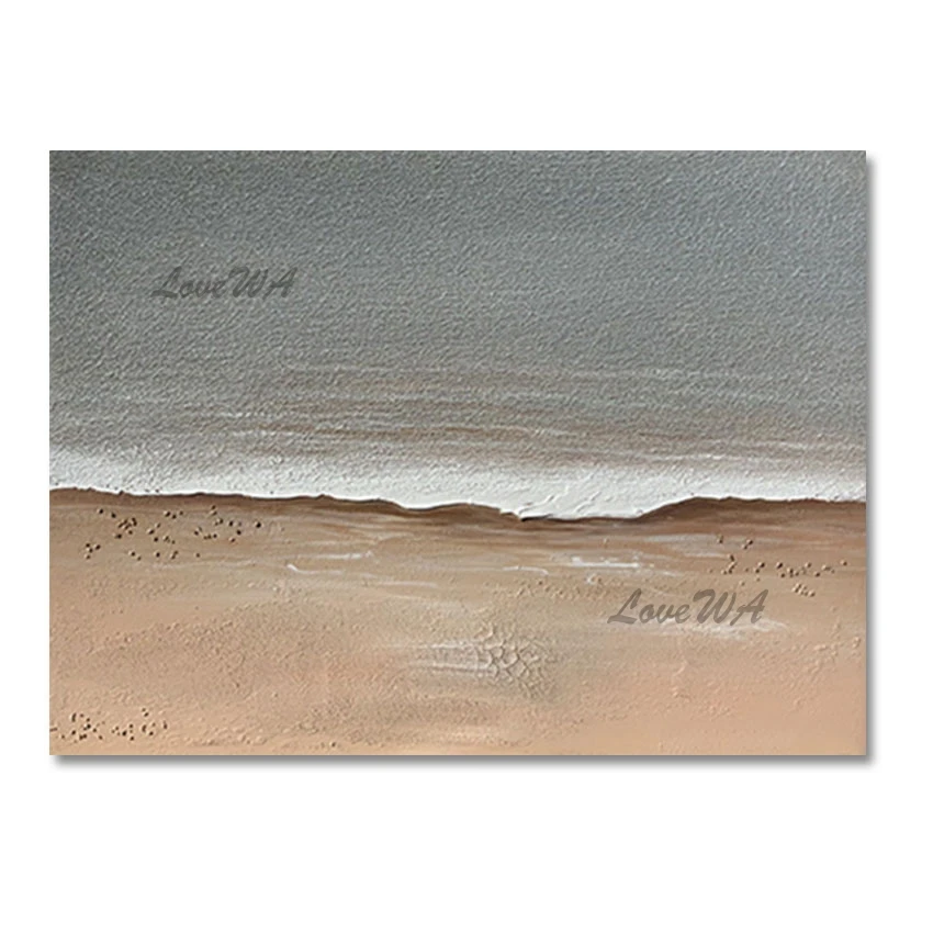 Новейшая палитра ножей Холст Искусство морская волна масляная живопись отель