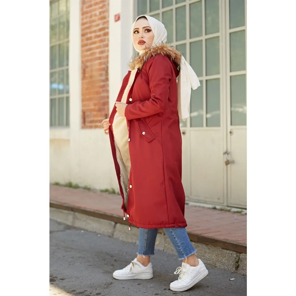 

Dorlie с мехом внутри пальто 2401-бордовый