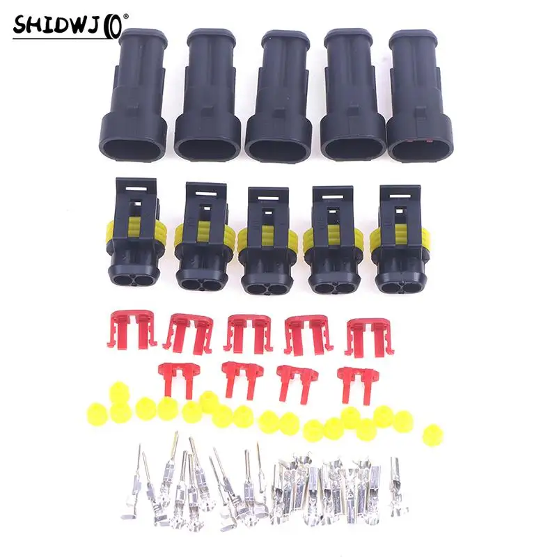 

5 комплектов, 1,5 мм, 2 штырьковых разъема, Φ. 5, водонепроницаемый разъем для электрического провода, разъем для ксеноновой лампы, автомобильные разъемы