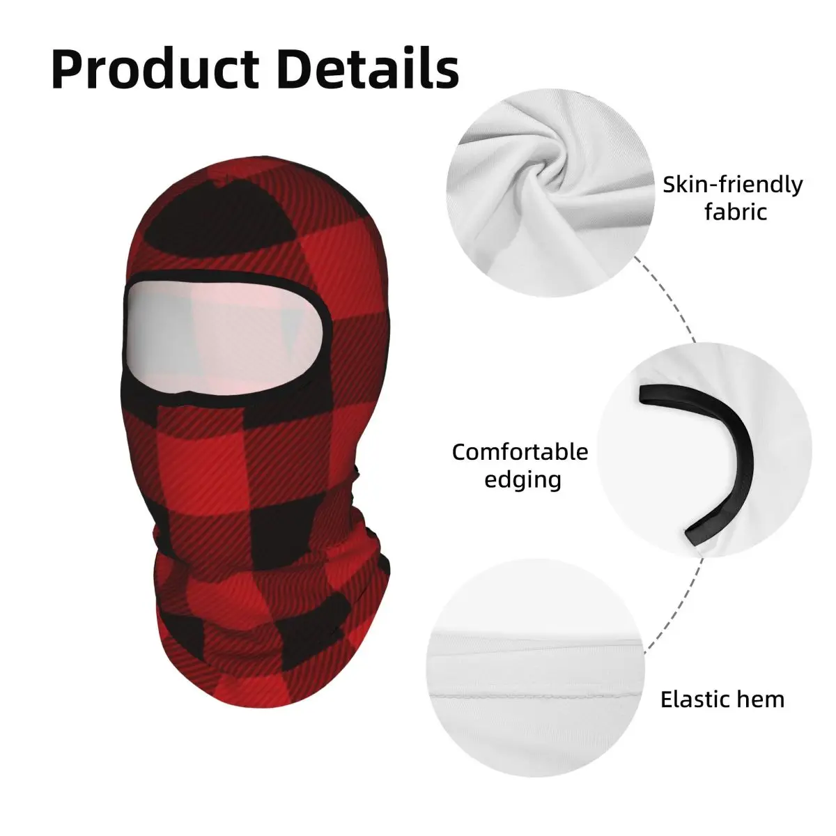 Фото Балаклава-маска для лица в стиле Country Christmas Cottage Primitive Lumberjack Buffalo Plaid, защита от солнца, гетр для шеи, для мотоцикла №3