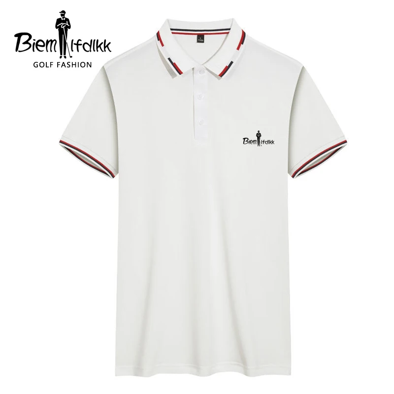

BIEM.L.FDLKK Golf Fashion Couple Clothing Summer New Men's T-shirt Turn Down Collar Polo shirt Leisure Business Short Sleeve