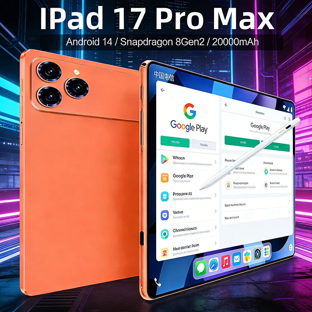 Фото Оригинальный планшет 2026 Pad 17 Pro Max 12 дюймов, 20000 мАч, 24 ГБ, 2 ТБ, Android 14, Snapdragon 8 Gen 2, 5G, Dual SIM, Wi-Fi, глобальная версия №1