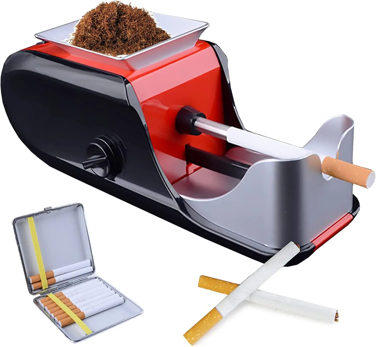 Cigarette Filling Machine Fully Automatic Cigarette Plug, Electric Smoking Accessories with Charger and Cleaning Brush