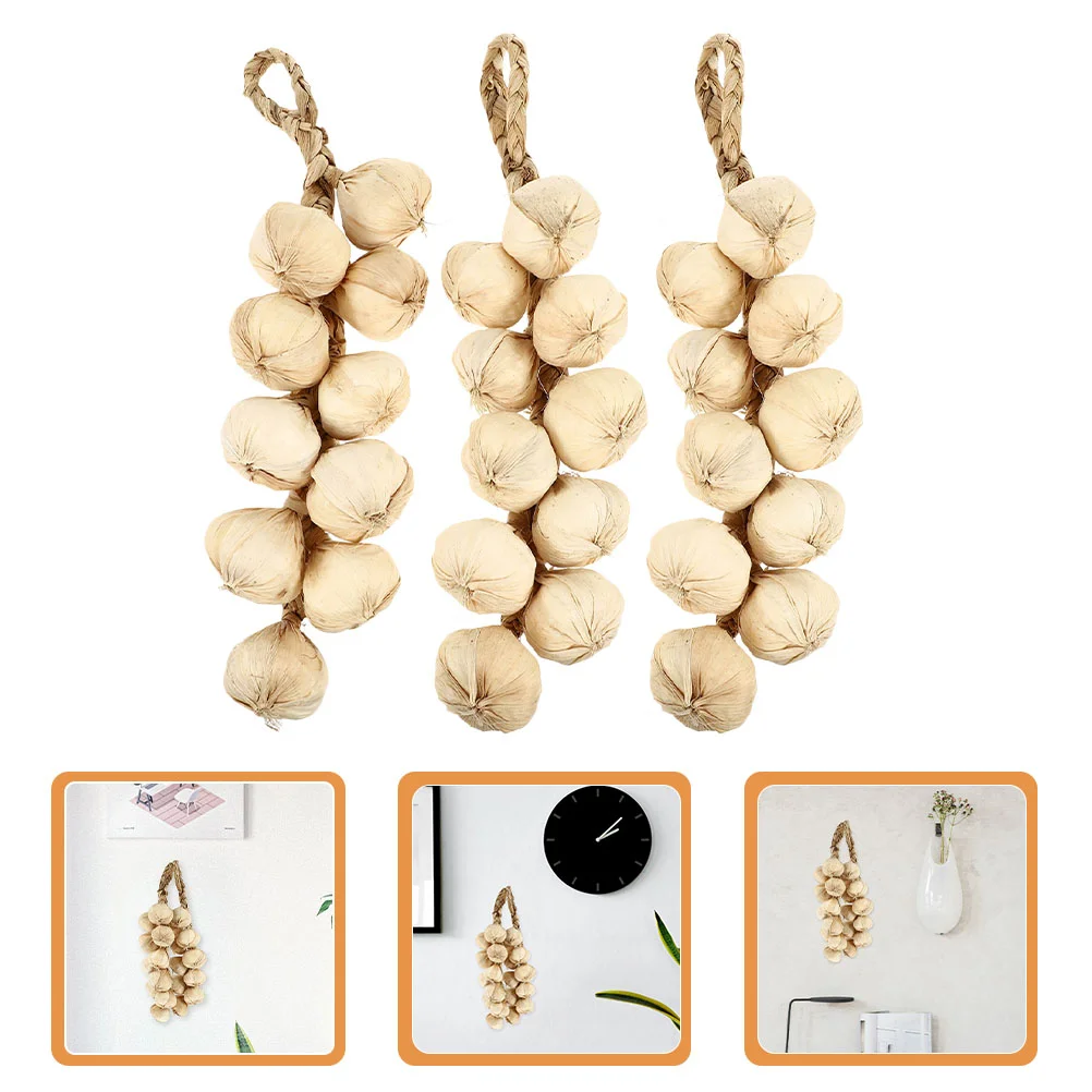 

Simulated Vegetable Skewers Fake Garlic Strings Artificial Decor Simulation Vegetables Hanging