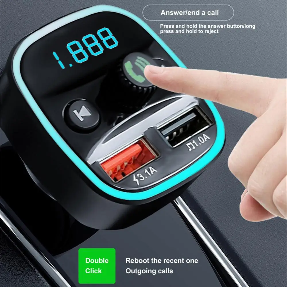 

Автомобильный FM-трансмиттер Q1 Q7 с функцией громкой связи и Bluetooth