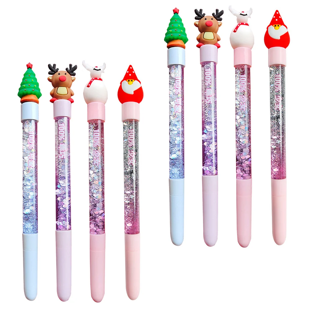 

8pcs Christmas Gel Pens Creative Stationeries Office Signature Pens (Assorted Color)