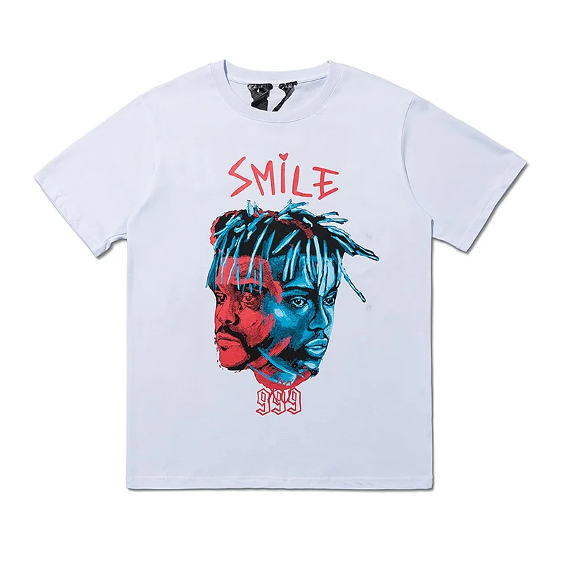 

Vlone 999 Joint Name Hip Hop Portrait Printing High Street Loose Hip Hop Back Large V T-shirt Short Sleeve Men