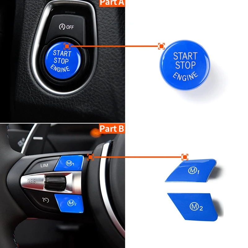 M1 M2 Mode Button With Start Engine Switch Car Steering Wheel For BMW M3 M4 M5 M6 X5M X6M F87 F80 F82 F10 F15 F16 F20 F21 F22