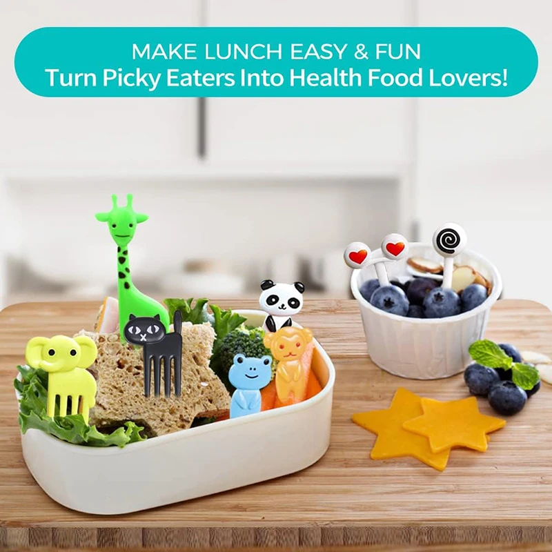 Экологичные миниатюрные вилки с тематикой животных брендовая пластиковая