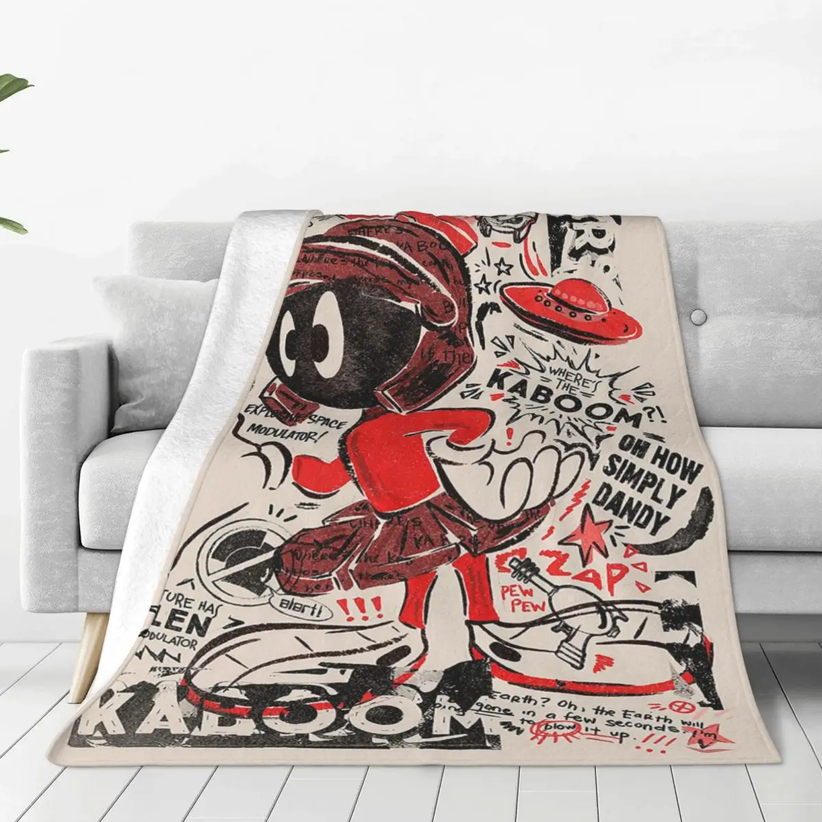 

Marvin The Martian одеяло s фланелевая с принтом видеоигра инопланетянин портативное Супер теплое пледное одеяло для постельных принадлежностей сп...