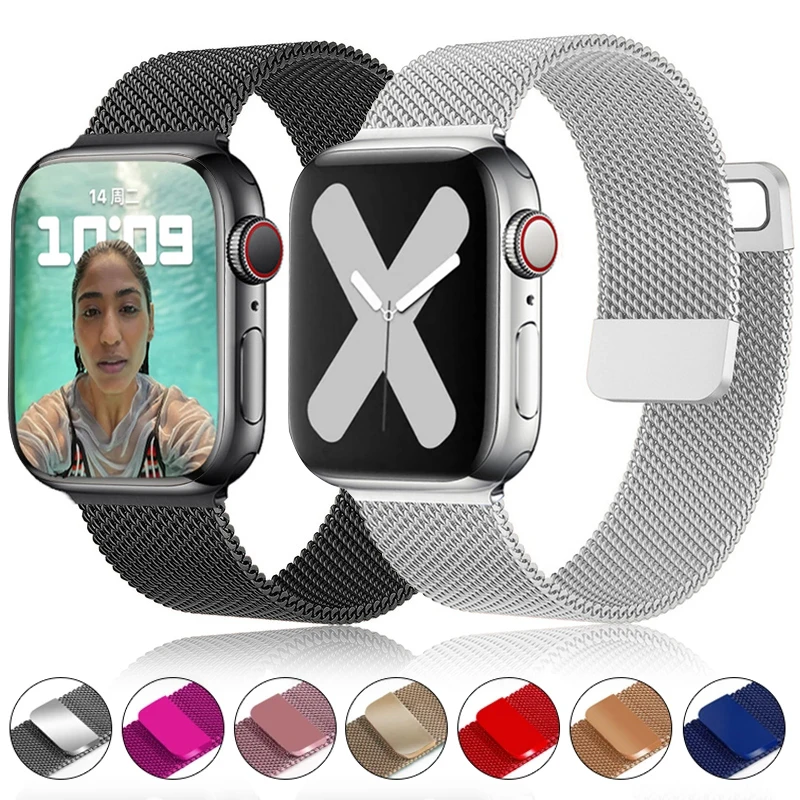 Metal Milanese band for Apple Watch 7/6/SE/5/4/3/2/1 38mm 40mm Stainless Steel Watch strap for iwatch SE/6/7 42MM 44MM 41MM 45MM