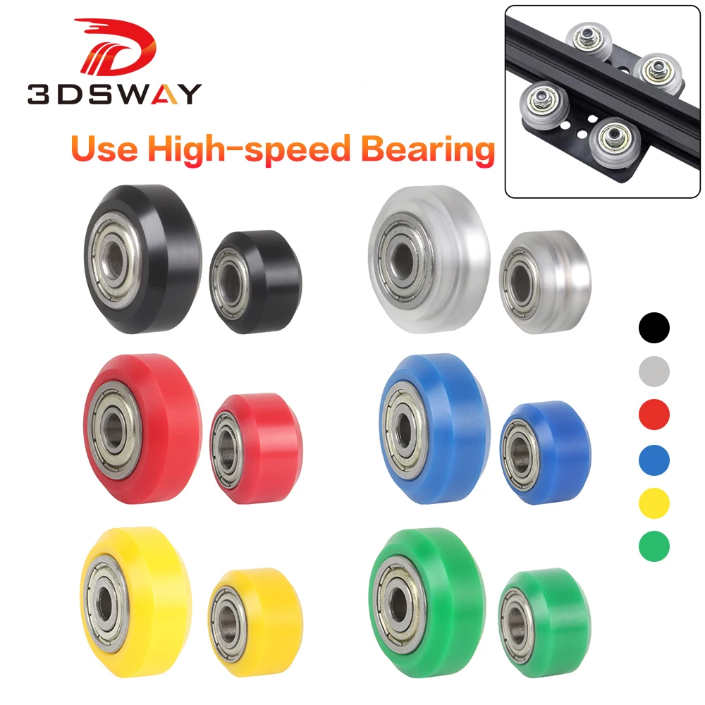 3DSWAY POM Pulley Wheels  3D Printer Parts 12 Pcs Wheel Openbuild Upgrade High Speed Bearing  625ZZ  Idler Gear for Ender 3