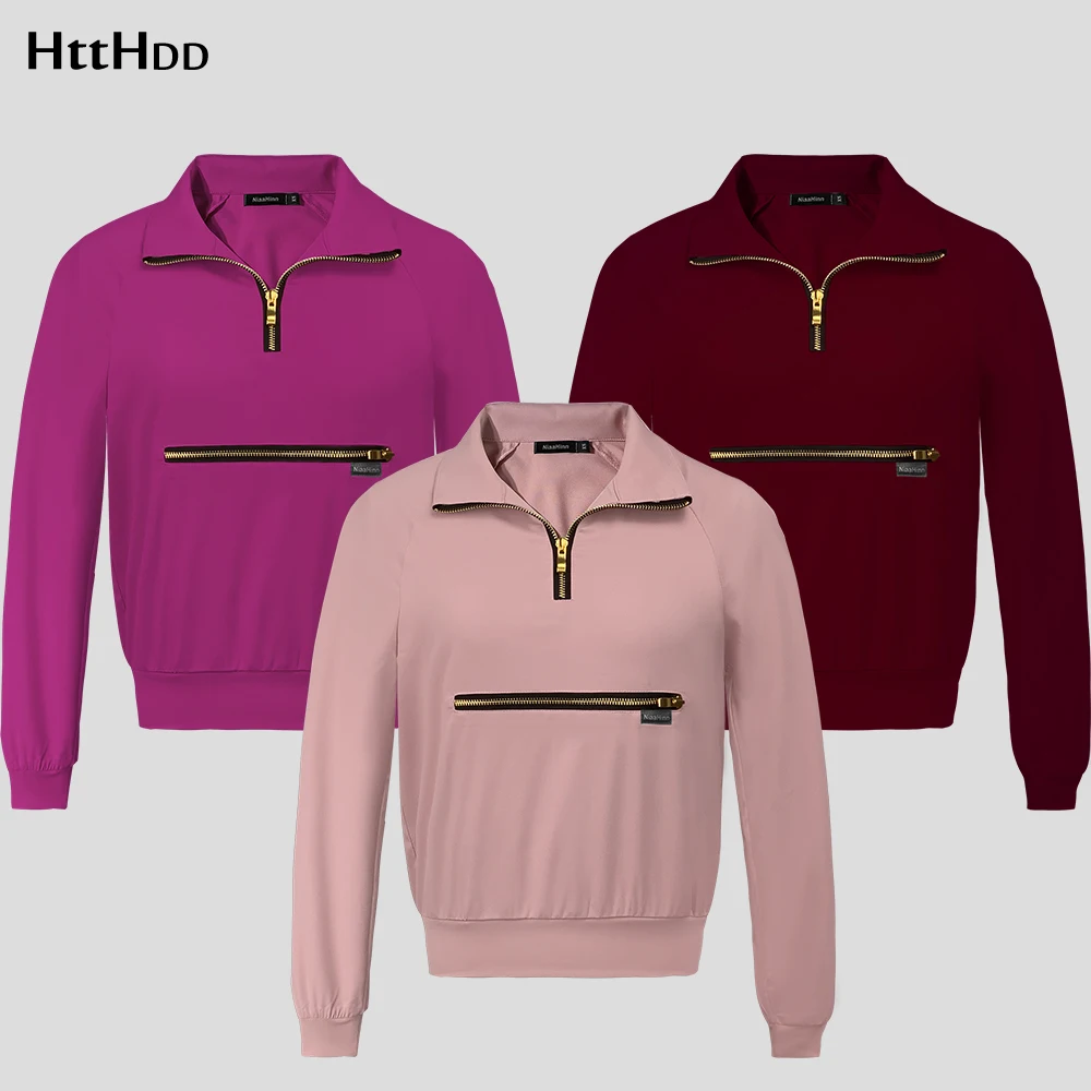 

Women Scrub Tops New Long Sleeve Medical Nurse Uniform Blouse Dental Dentist Working Uniform Plastic Surgeon Tshirt Enfermeria