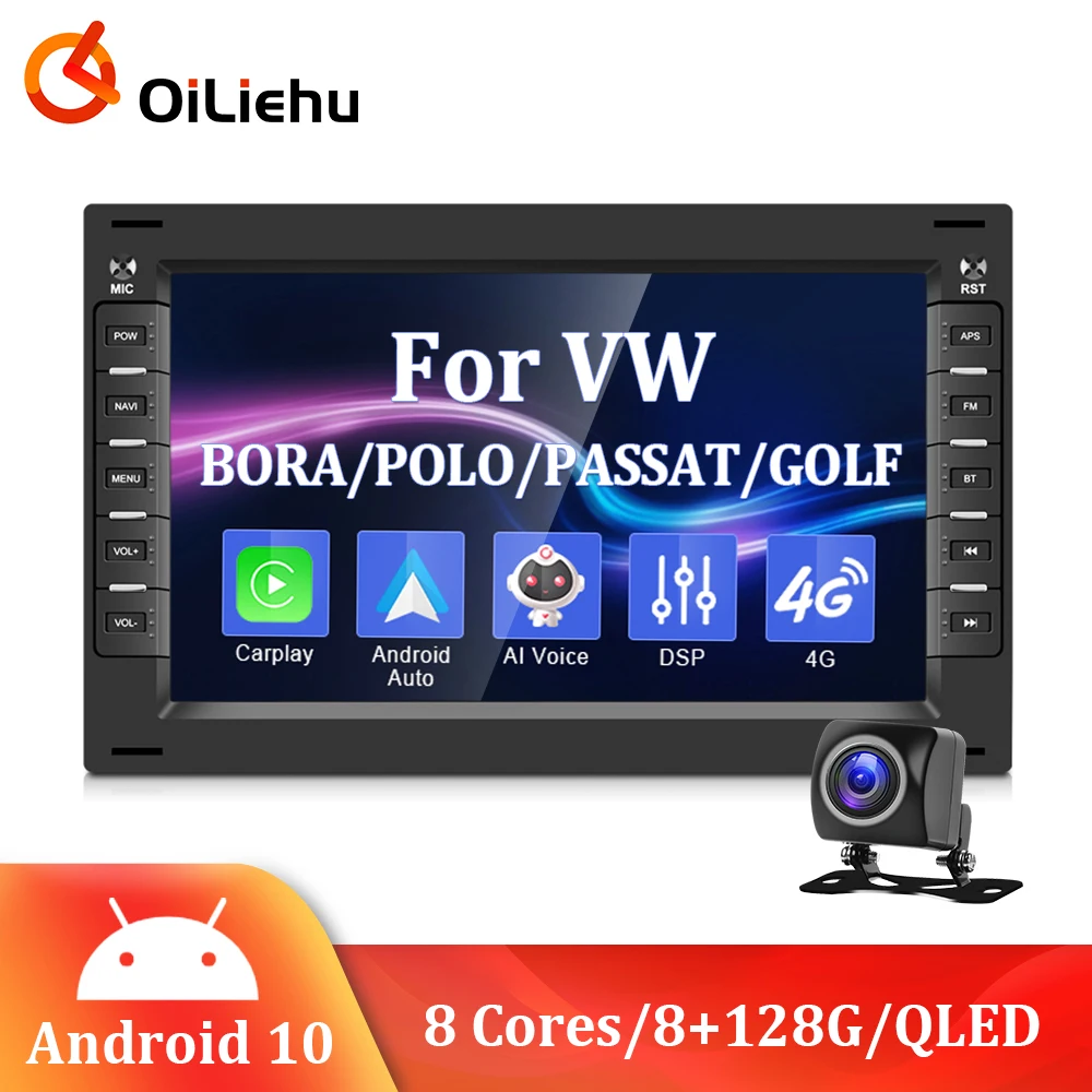 OiLiehu Android 10 8 + 128G 8-ядерный автомобильный радиоприемник Ai Voice для
