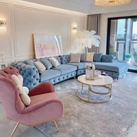 fabric sofa american arc zipper sofa couches italian high end luxury villa living room sofa combination simple sofa width style